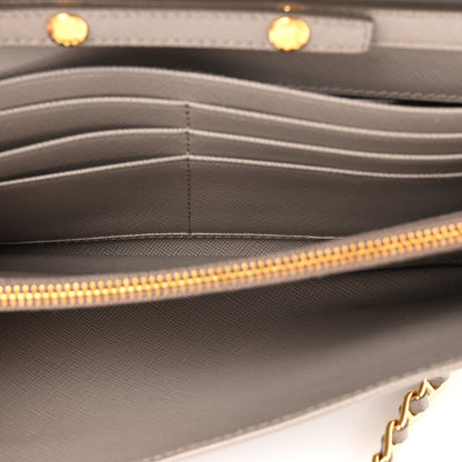 Prada Saffiano Metal Oro Chain Wallet Argilla 5 of 14