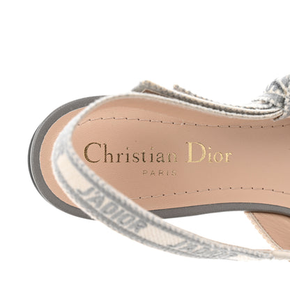 Christian Dior Cotton Ribbon Toile De Jouy J'Adior Slingback Ballet Flats 36.5 Grey Stone 7 of 8