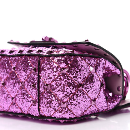 Valentino Garavani Glitter Micro Rockstud Spike Shoulder Bag Water Lilac 7 of 10