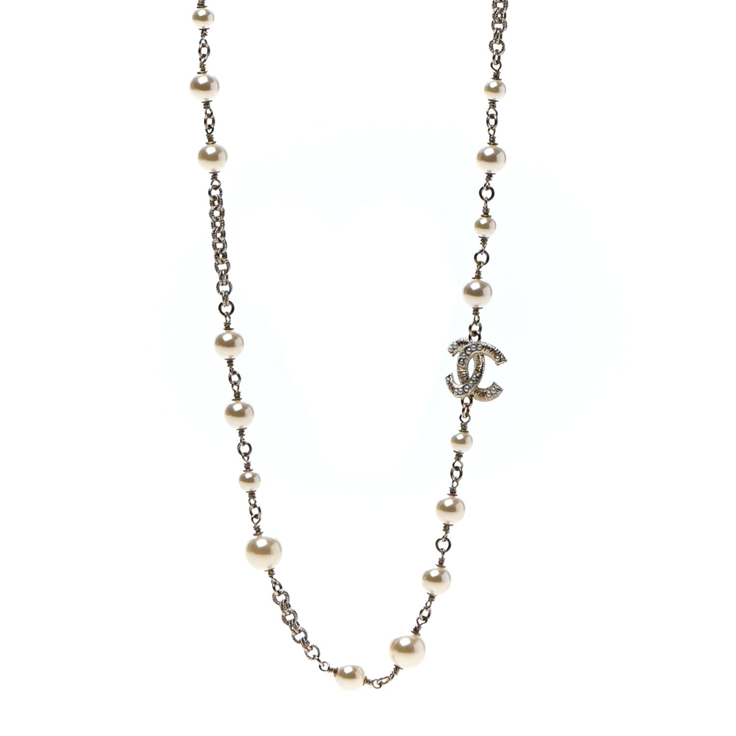 Chanel Pearl CC Necklace Light Gold 1 of 4