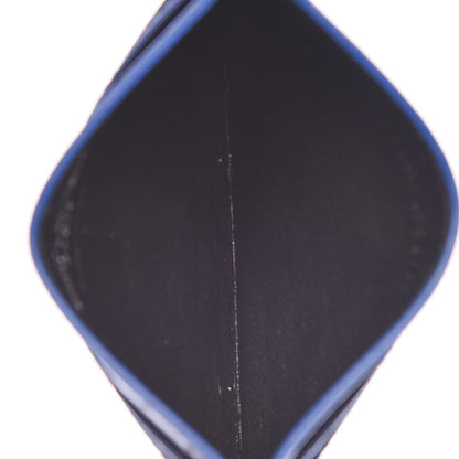 Saint Laurent Calfskin Crocodile Embossed Monogram Credit Card Case Royal Blue 5 of 8