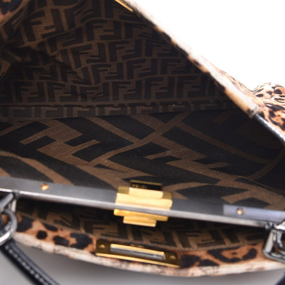 Fendi Calf Hair Leopard Print Zucca Large Peekaboo Iconic Satchel Tobacco 7 of 24