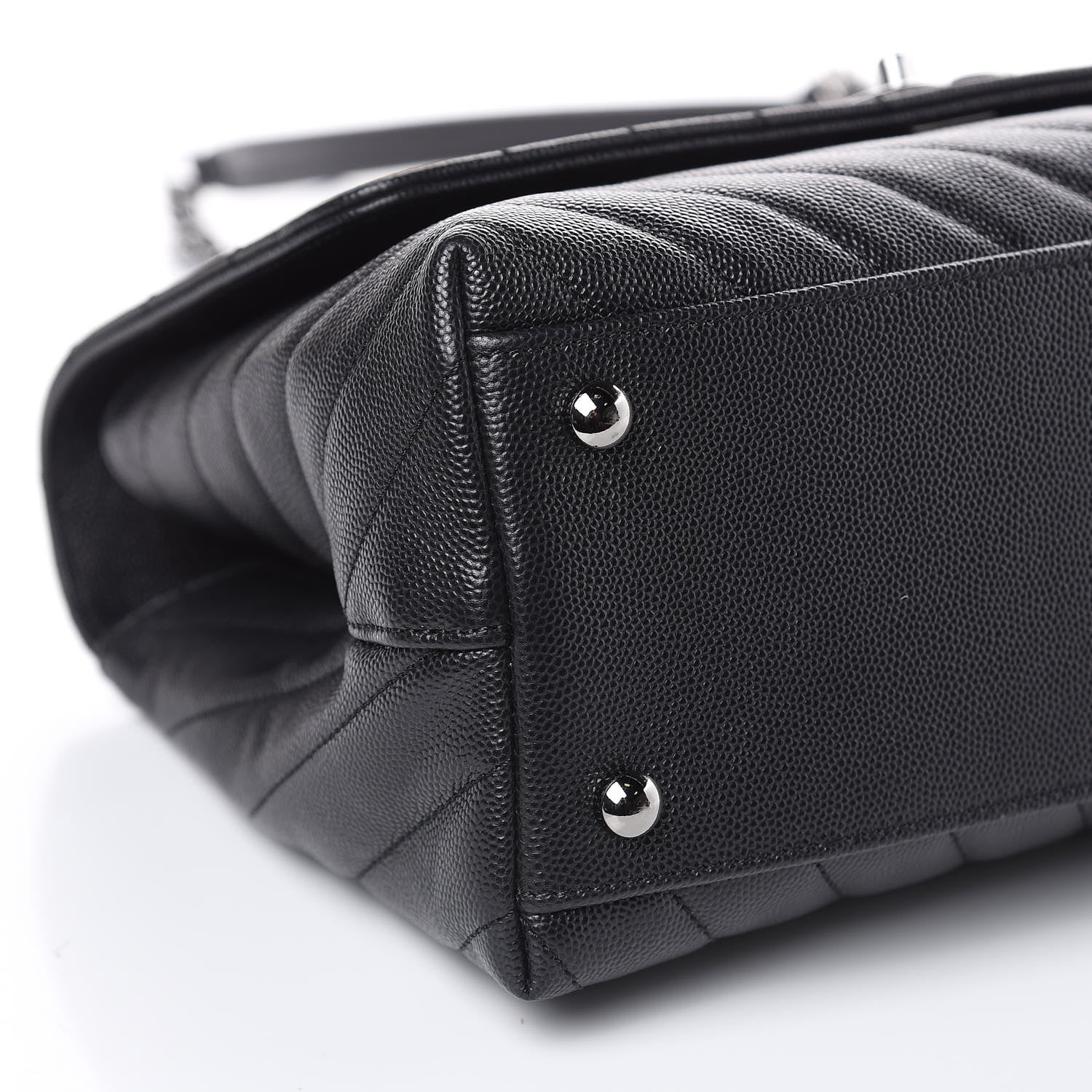 Chanel Caviar Chevron Quilted Small Coco Handle Flap Black 8 of 10