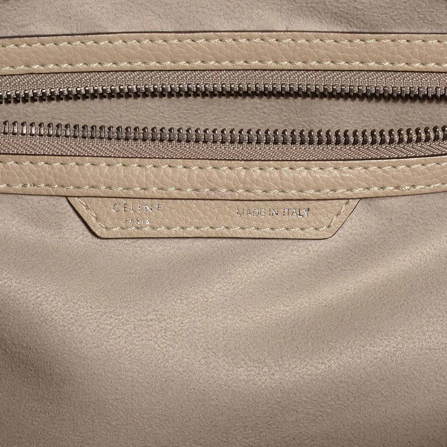 Celine Drummed Calfskin Mini Luggage Dune 6 of 8