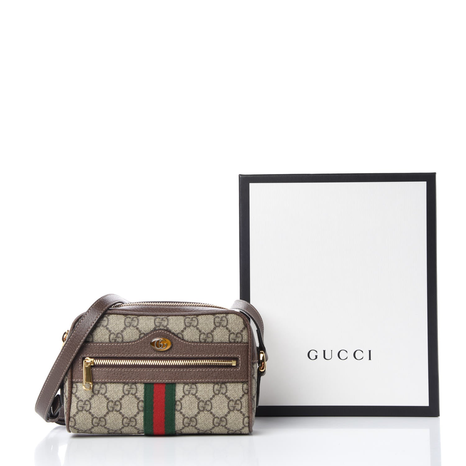 Gucci GG Supreme Monogram Web Mini Ophidia Shoulder Bag Brown 10 of 10