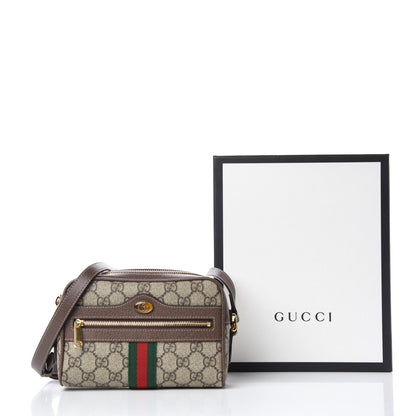 Gucci GG Supreme Monogram Web Mini Ophidia Shoulder Bag Brown 10 of 10