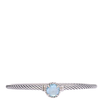 David Yurman Sterling Silver Blue Topaz 3mm Chatelaine Bracelet 1 of 4