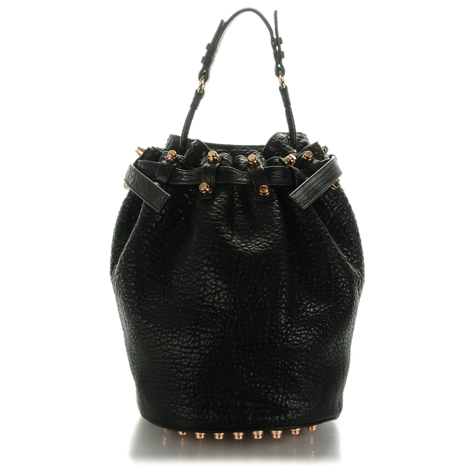 Alexander Wang Pebbled Lambskin Diego Bucket Black Rose Gold Hardware 1 of 8