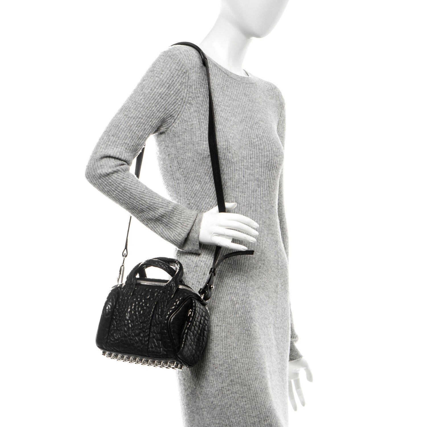 Alexander Wang Pebbled Lambskin Mini Rockie Black Rhodium Hardware 2 of 7