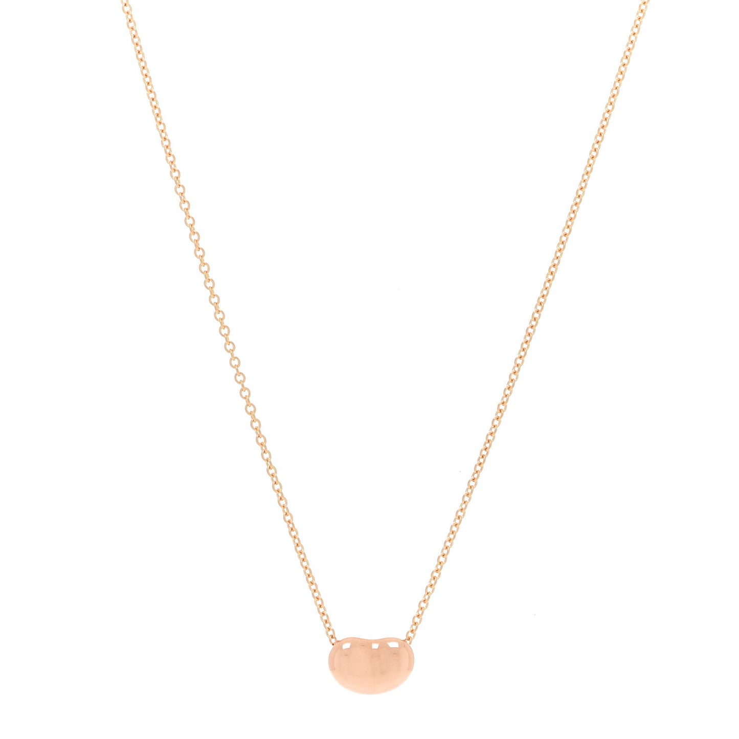 18K Rose Gold 9mm Elsa Peretti Bean Pendant Necklace