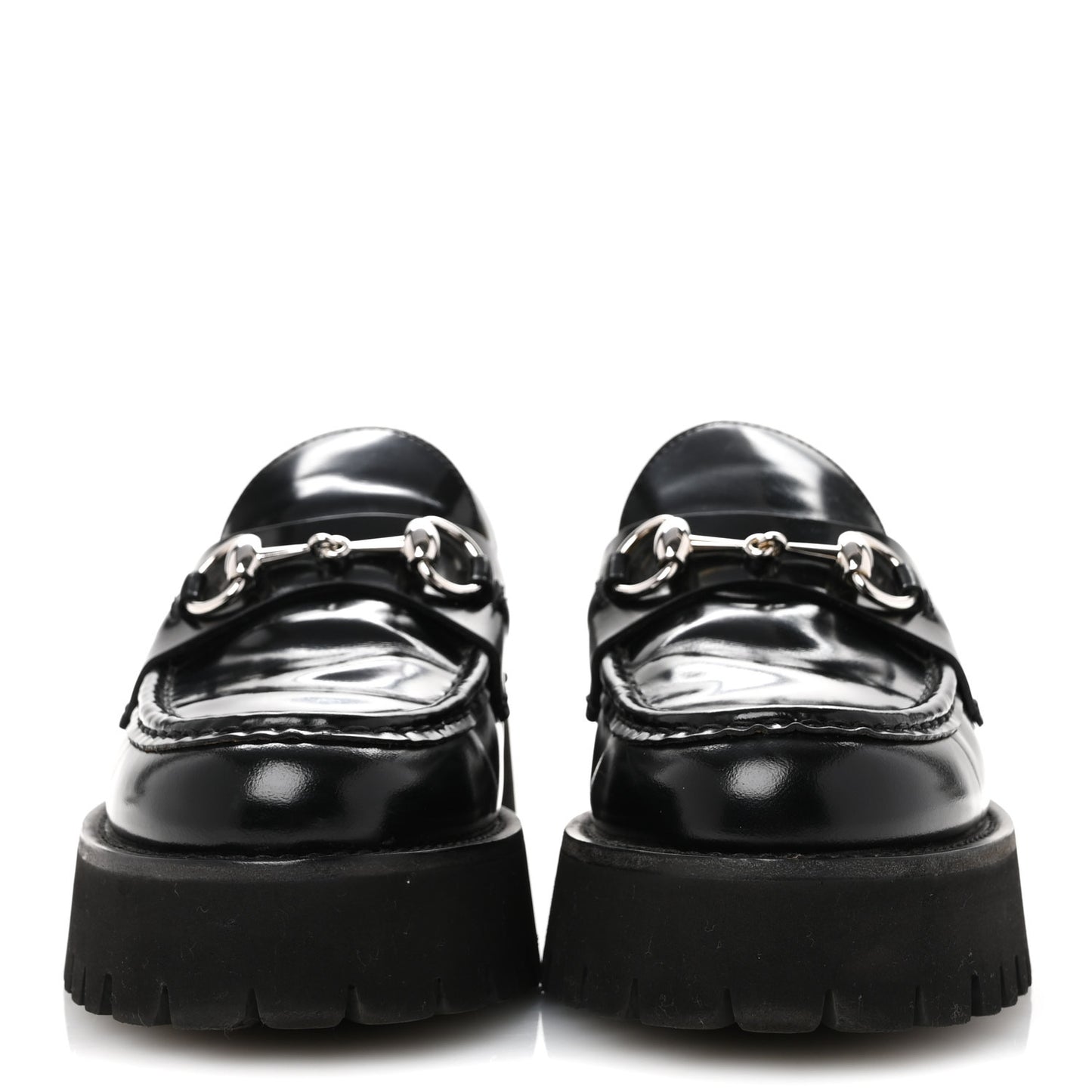 Cordovan Lux Womens Horsebit 45mm Platform Loafers 39 Black