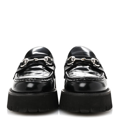 Gucci Cordovan Lux Womens Horsebit 45mm Platform Loafers 39 Black 3 of 11