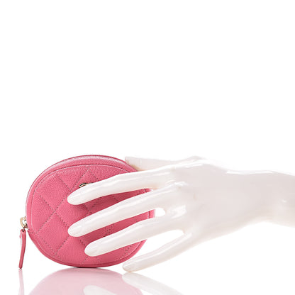 Chanel Caviar Quilted Zip Around Classic Coin Purse Pink 2 of 8