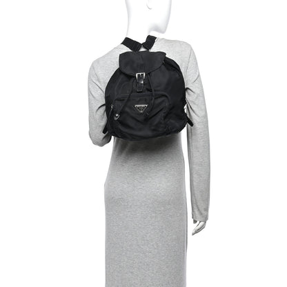 Prada Tessuto Nylon Vela Cinch Backpack Black 2 of 16