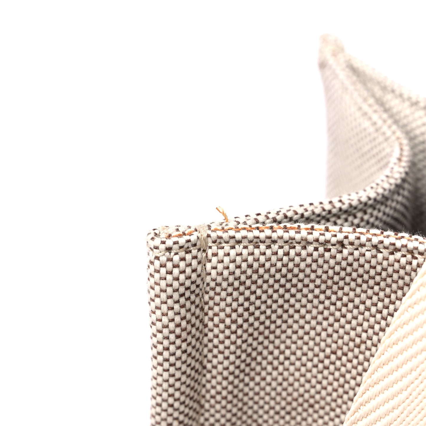 Cotton Calfskin Medium Woody Ribbon Tote White Black