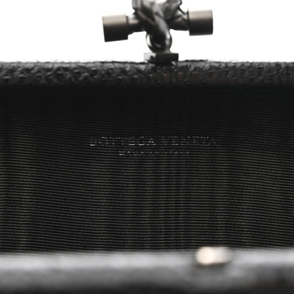 Bottega Veneta Satin Ayers Intreccio Impero Stretch Knot Clutch Black 6 of 9