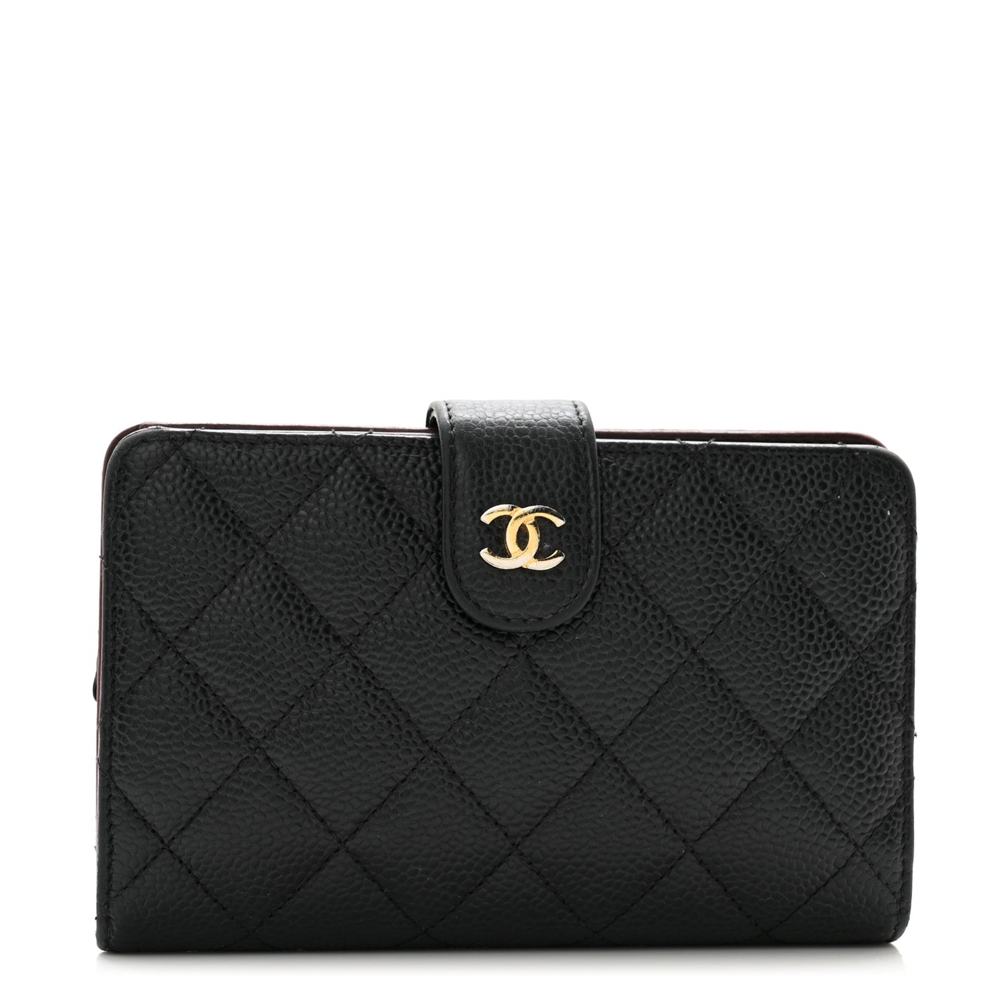 Caviar Quilted CC French Wallet Black