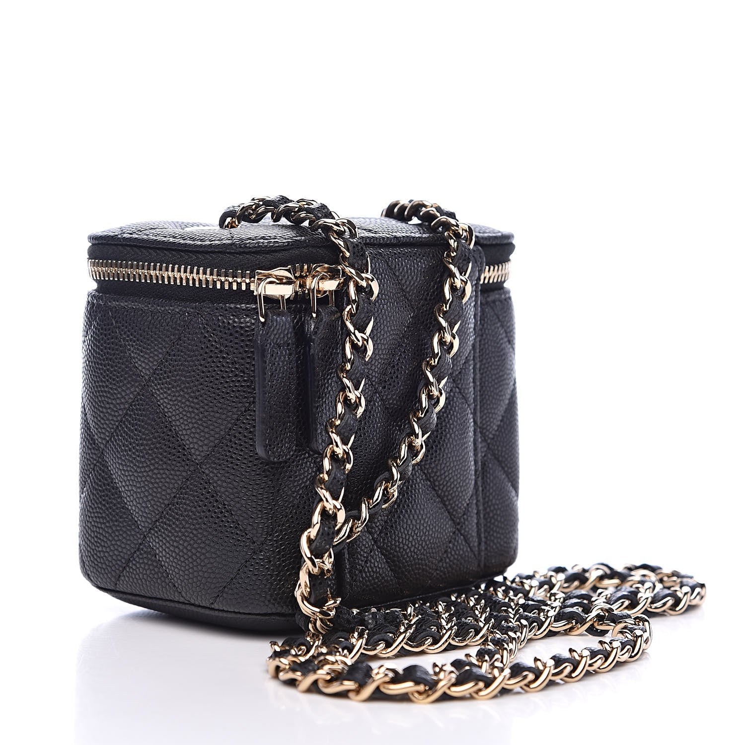 Chanel Caviar Quilted Mini Vanity Case With Chain Black 3 of 10