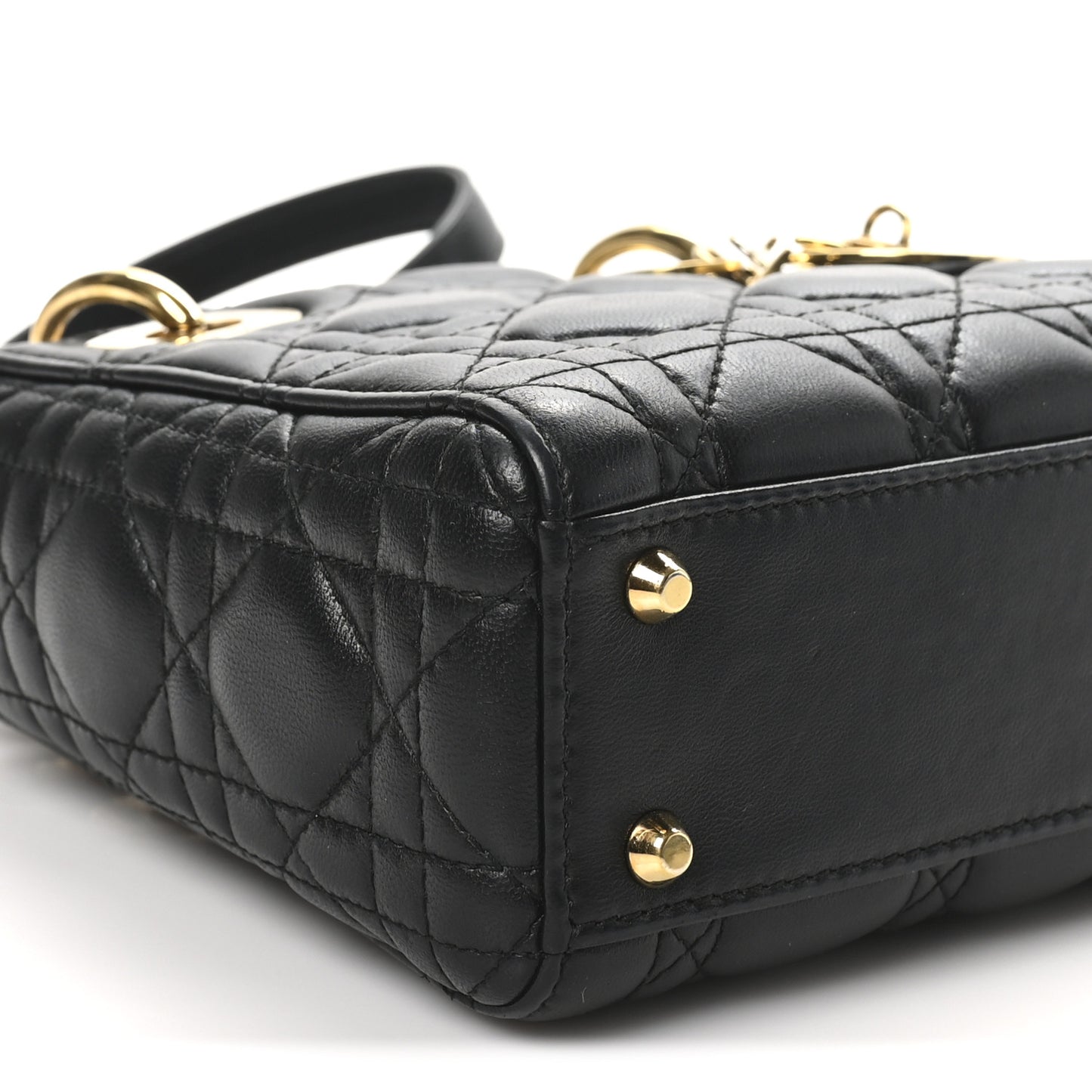 Lambskin Cannage Mini Lady Dior Black