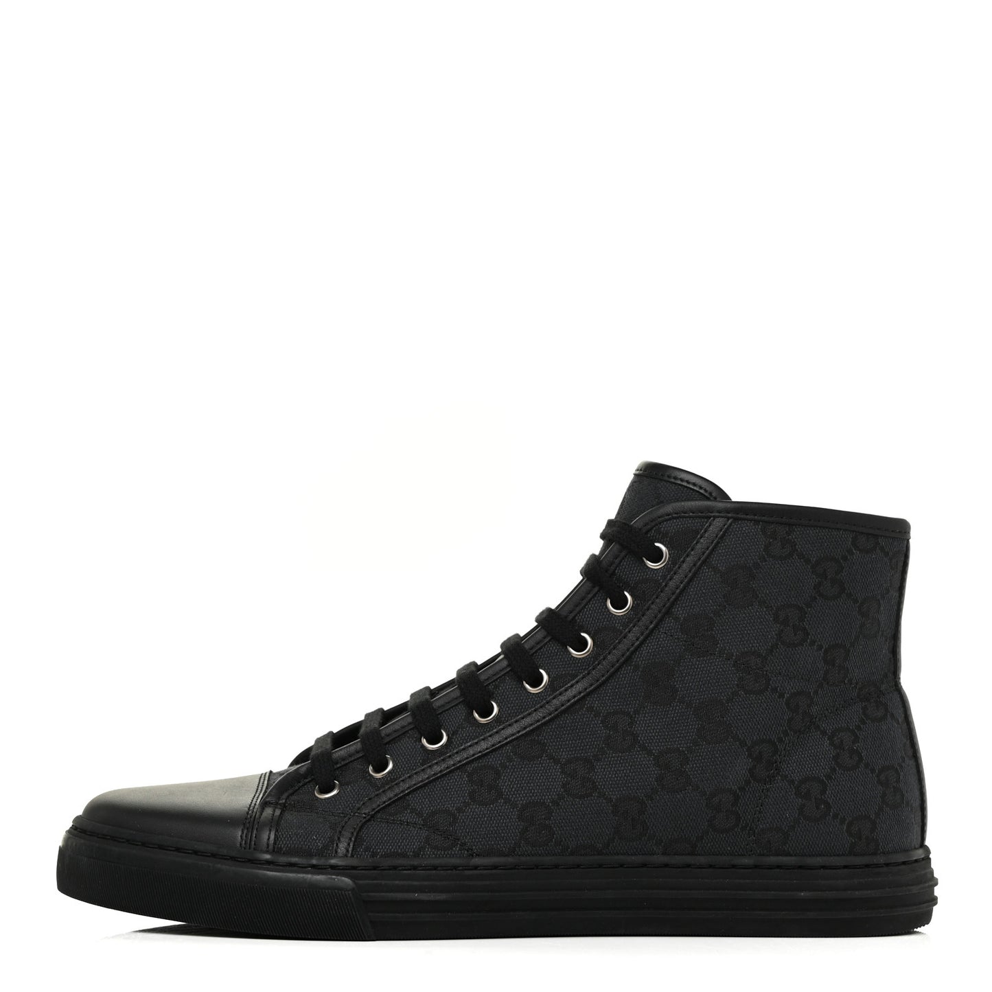 Monogram Mens High Top Sneakers Black