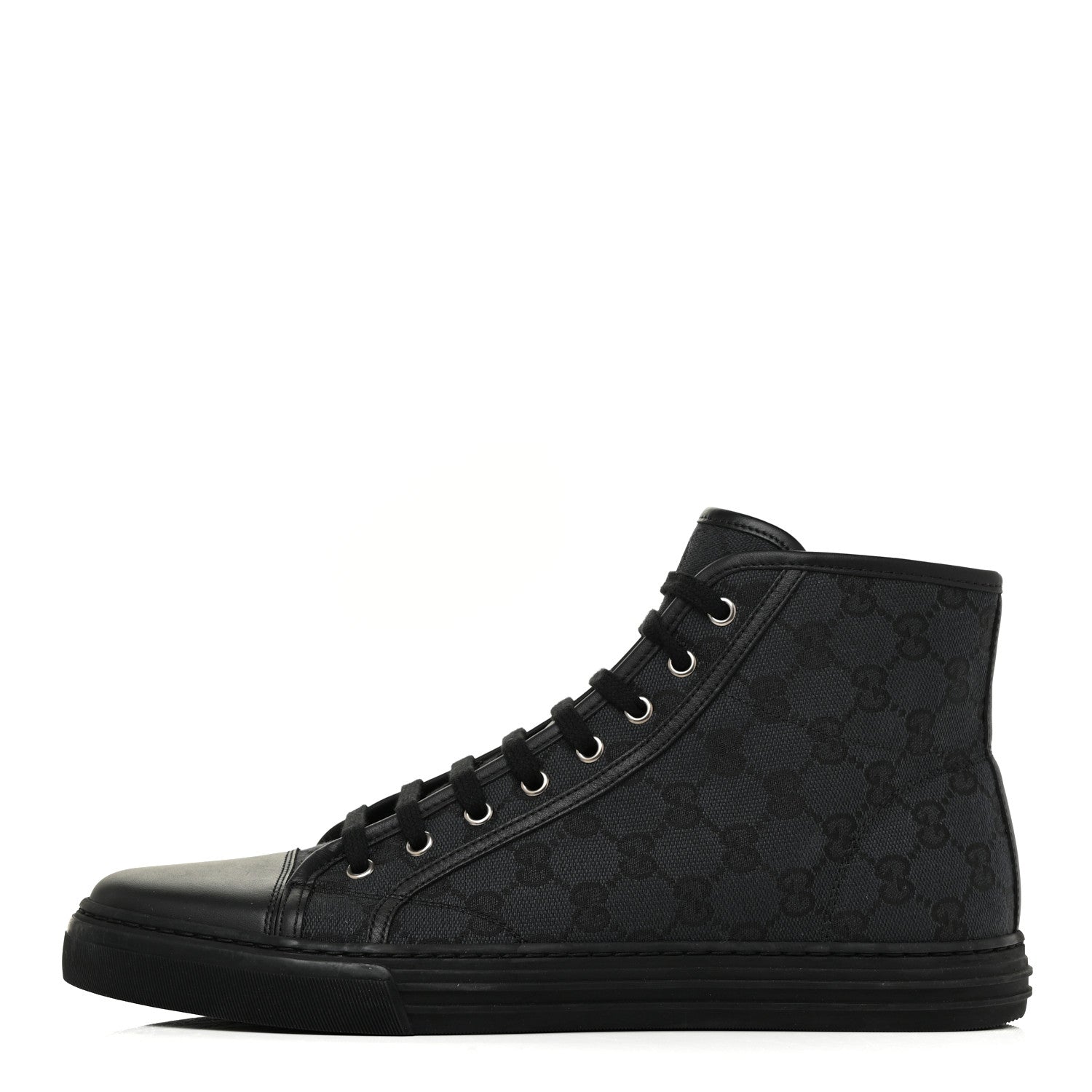 Gucci Monogram Mens High Top Sneakers Black 1 of 10