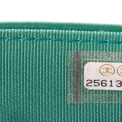 Chanel Metallic Caviar Quilted Medium Flap Wallet Green 8 of 9