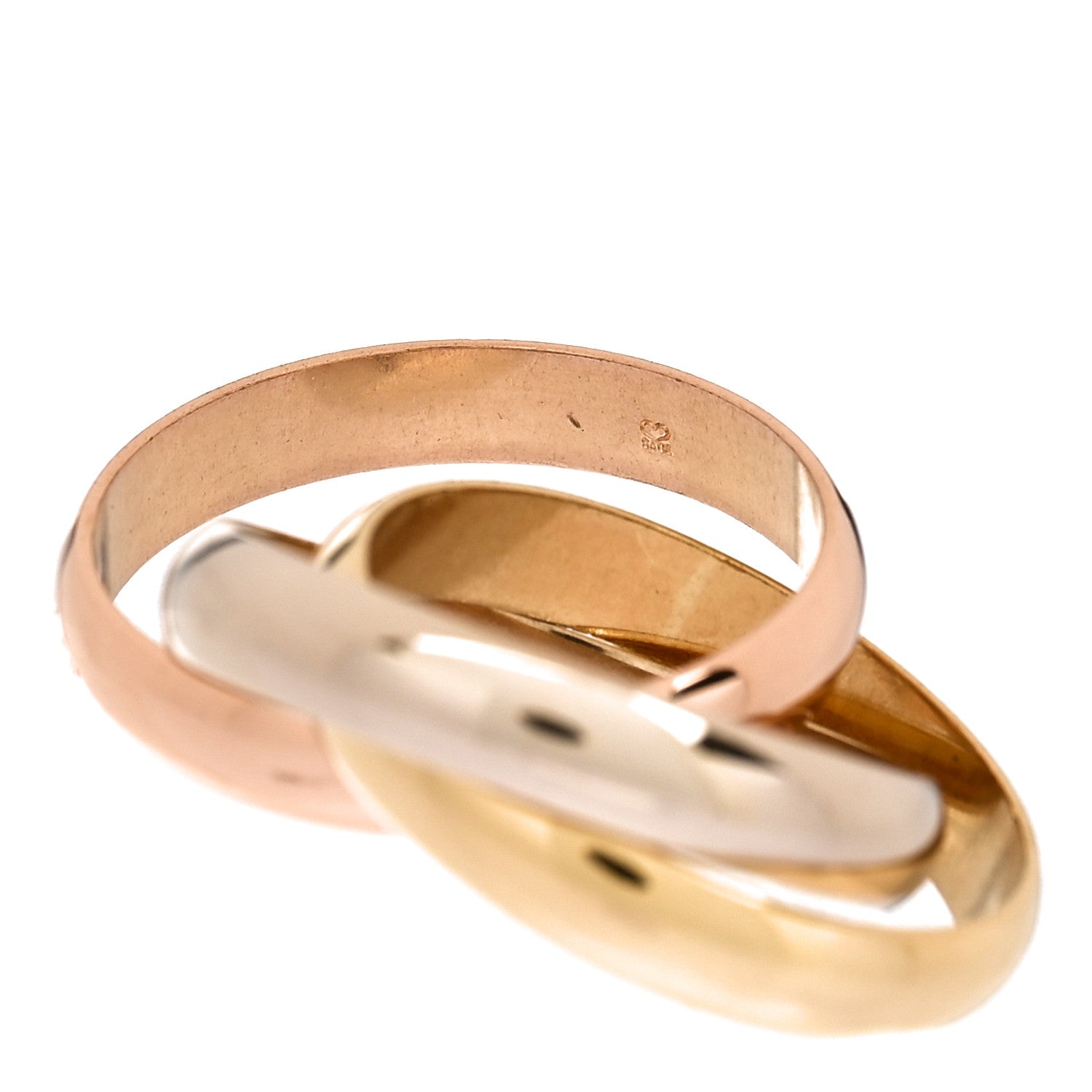 Cartier 18K Pink Yellow White Gold Classic Les Must De Cartier Trinity Ring 51 5.75 5 of 5
