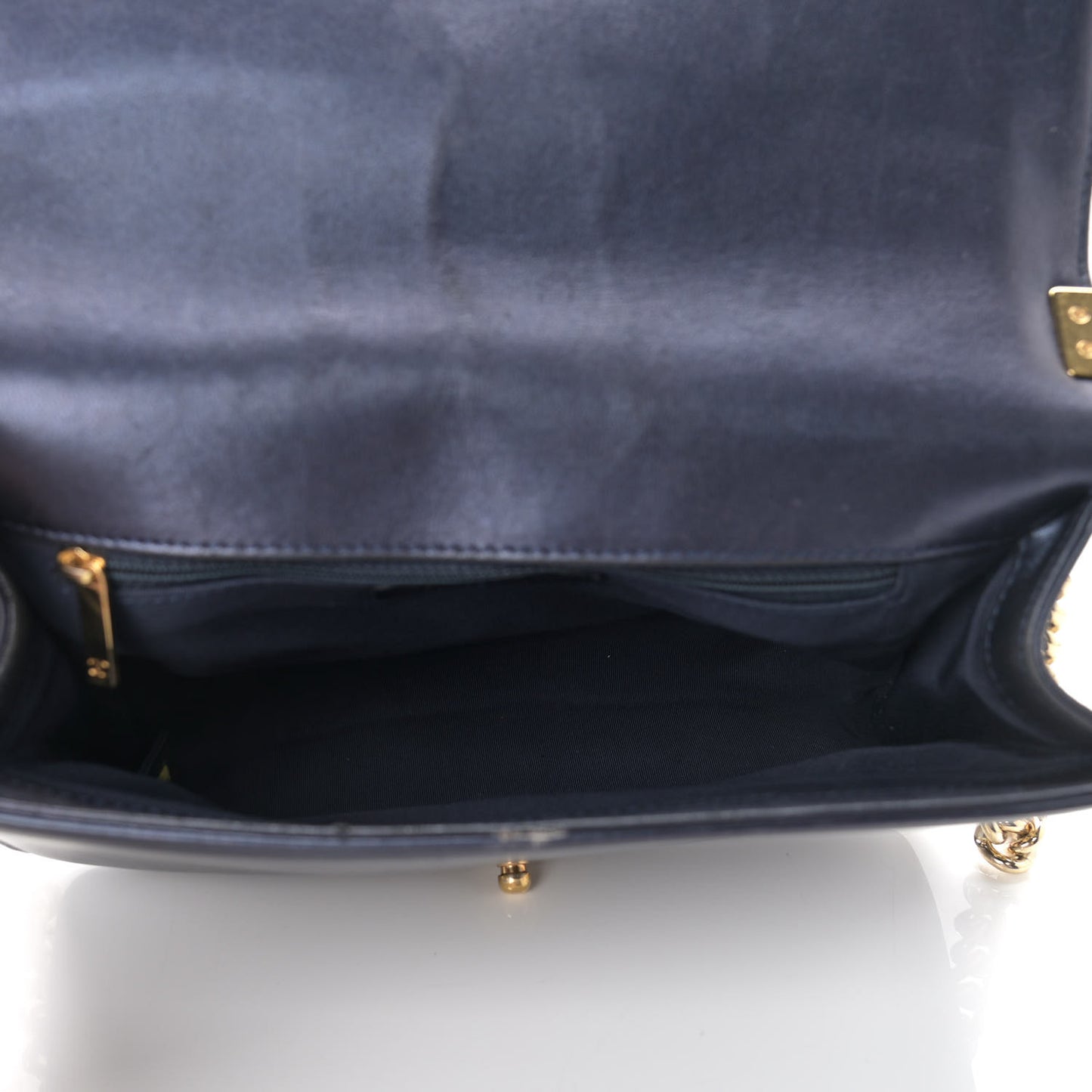 Lambskin Embossed New Medium Boy Cube Flap Navy