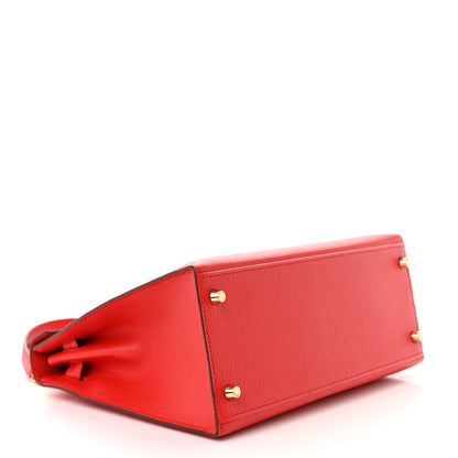 Hermes Chevre Mysore Horseshoe Kelly Sellier 28 Rouge De Coeur Rose Pourpre 5 of 11