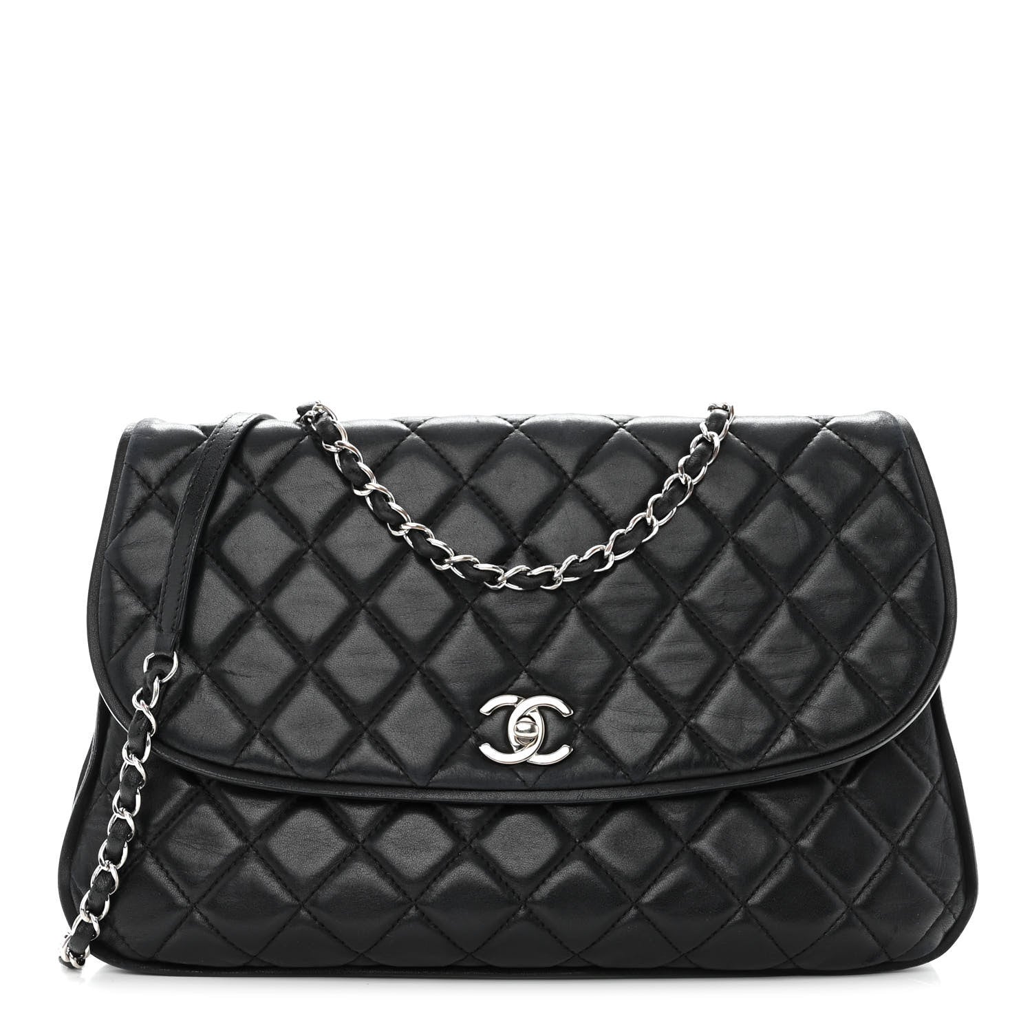 Chanel Lambskin Quilted Large Pagode Piping Flap Black 1 of 12