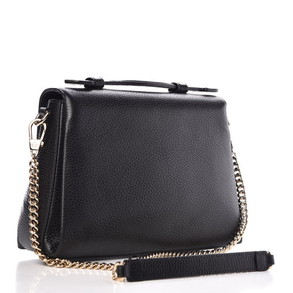 Gucci Dollar Calfskin Interlocking G Top Handle Shoulder Bag Black 3 of 9