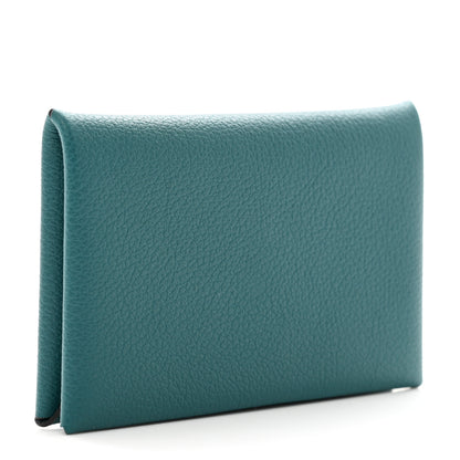 Hermes Evercolor Calvi Card Case Vert Bosphore 3 of 6
