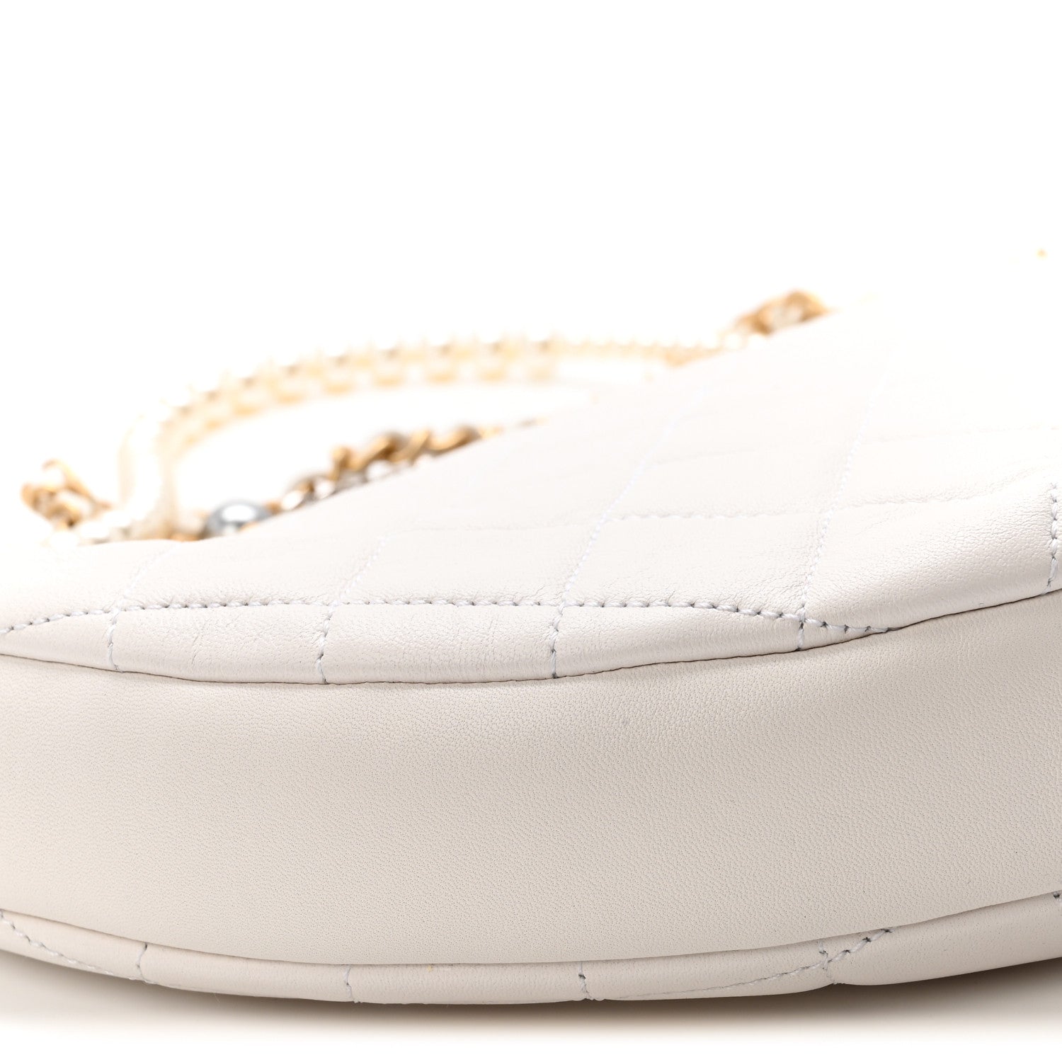 Chanel Lambskin Quilted All About Chains Hobo White 9 of 10
