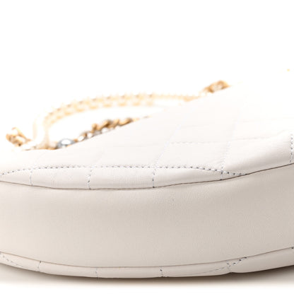 Chanel Lambskin Quilted All About Chains Hobo White 9 of 10