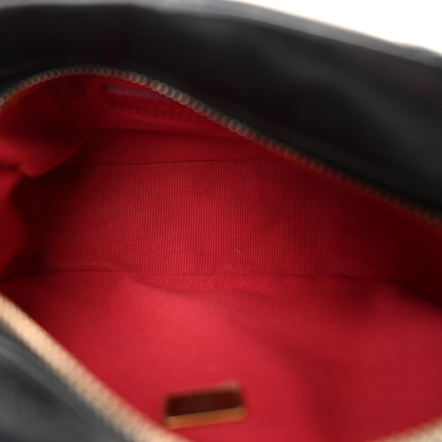 Lambskin Quilted Pearl Chain Camera Case Black