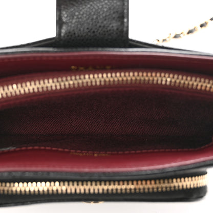 Chanel Caviar Quilted Business Affinity Phone Holder With Chain Black 5 of 9