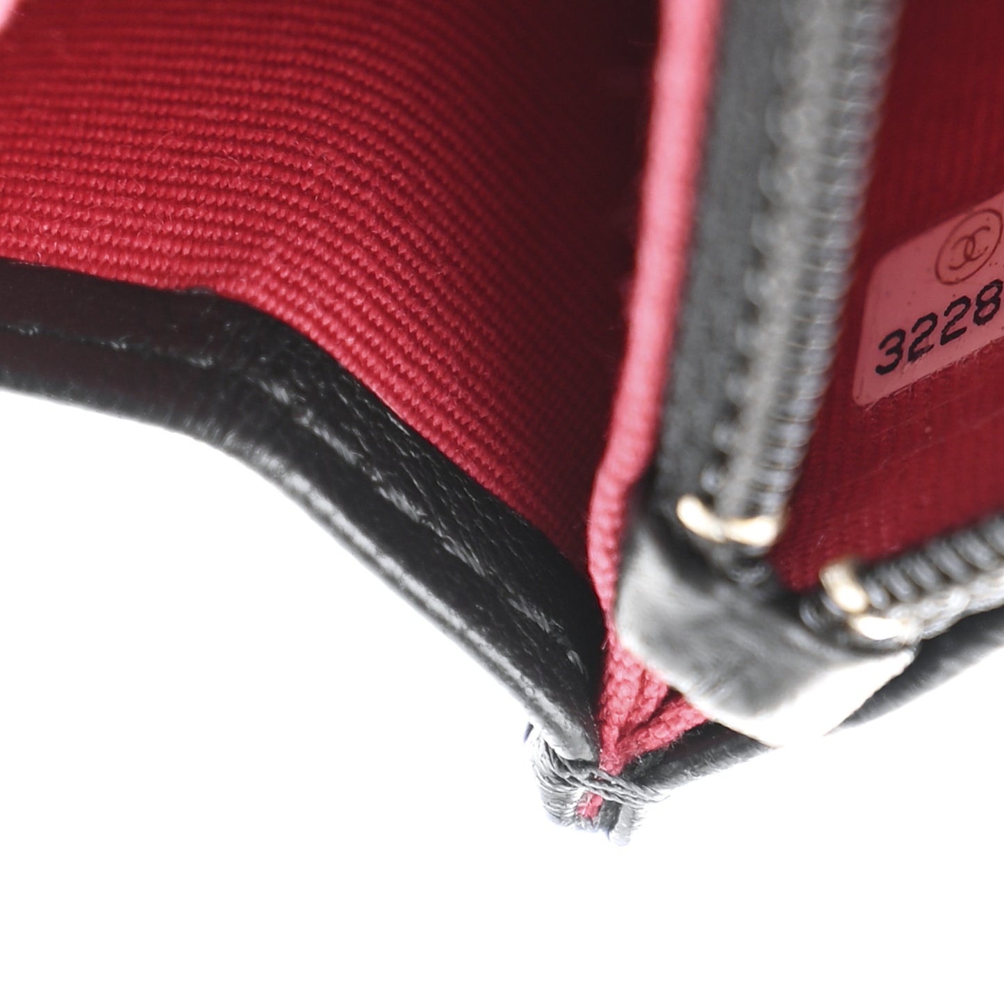 Lambskin Enamel Quilted Pending CC Clutch With Chain Black