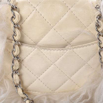 Chanel Lambskin Quilted Goat Fur Mini Tibet Square Flap White 8 of 8