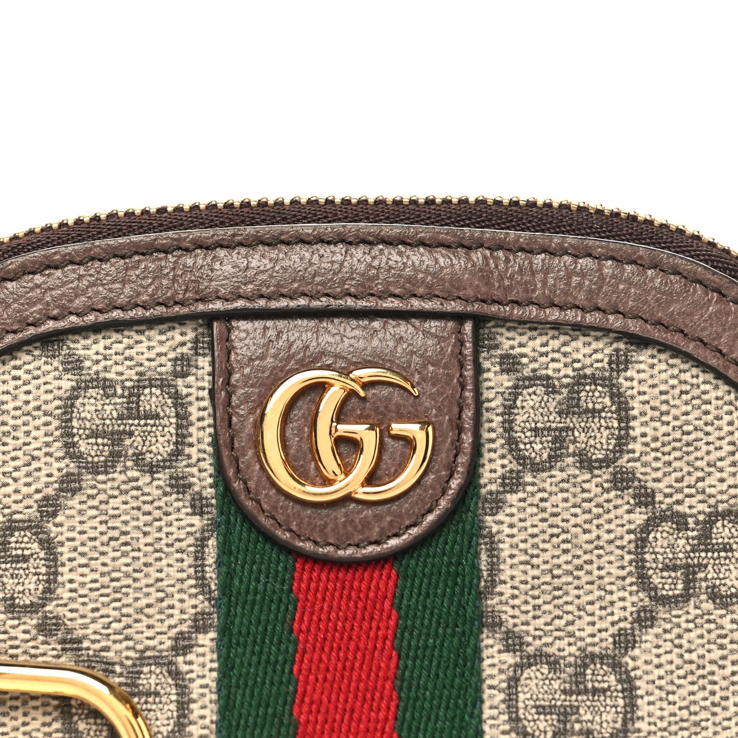 GG Supreme Monogram Web Ophidia Dome Key Pouch Beige New Acero