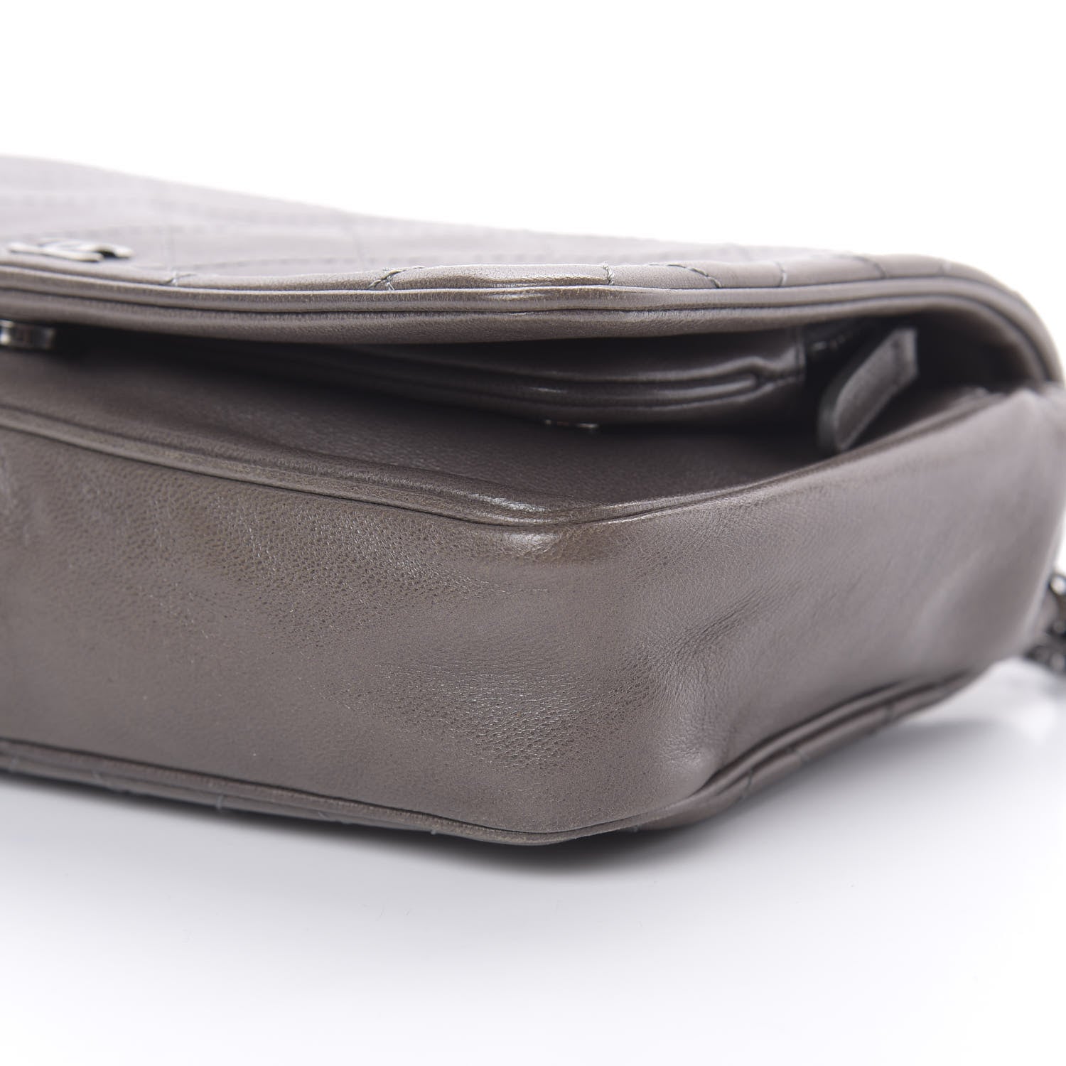 Chanel Calfskin Diamond Stitched Flap Grey 9 of 11