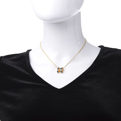 Hermes Lacquered Gold Pop H Pendant Necklace Etain 2 of 5
