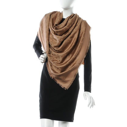 Louis Vuitton Silk Wool Monogram Shawl Dune 2 of 4