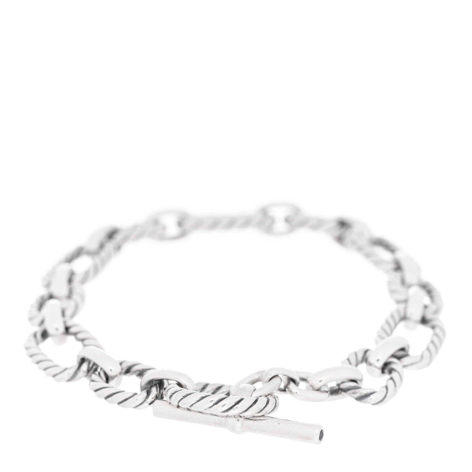 David Yurman Sterling Silver Blue Sapphire 9.5mm Cushion Link Bracelet 2 of 4