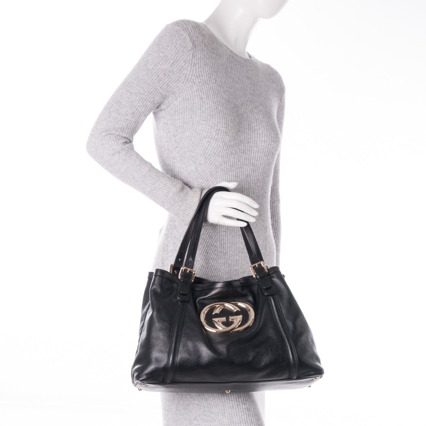 Calfskin Medium Britt Tote Black