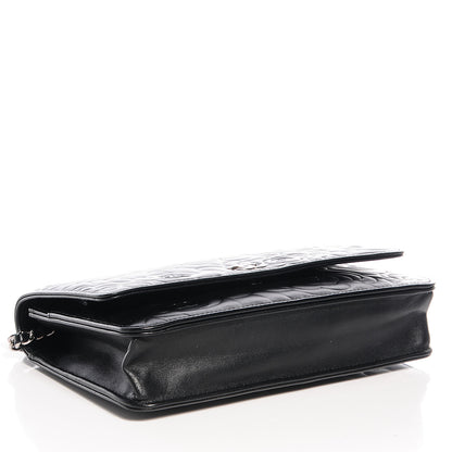 Chanel Lambskin Camellia Wallet on Chain WOC Black 4 of 8
