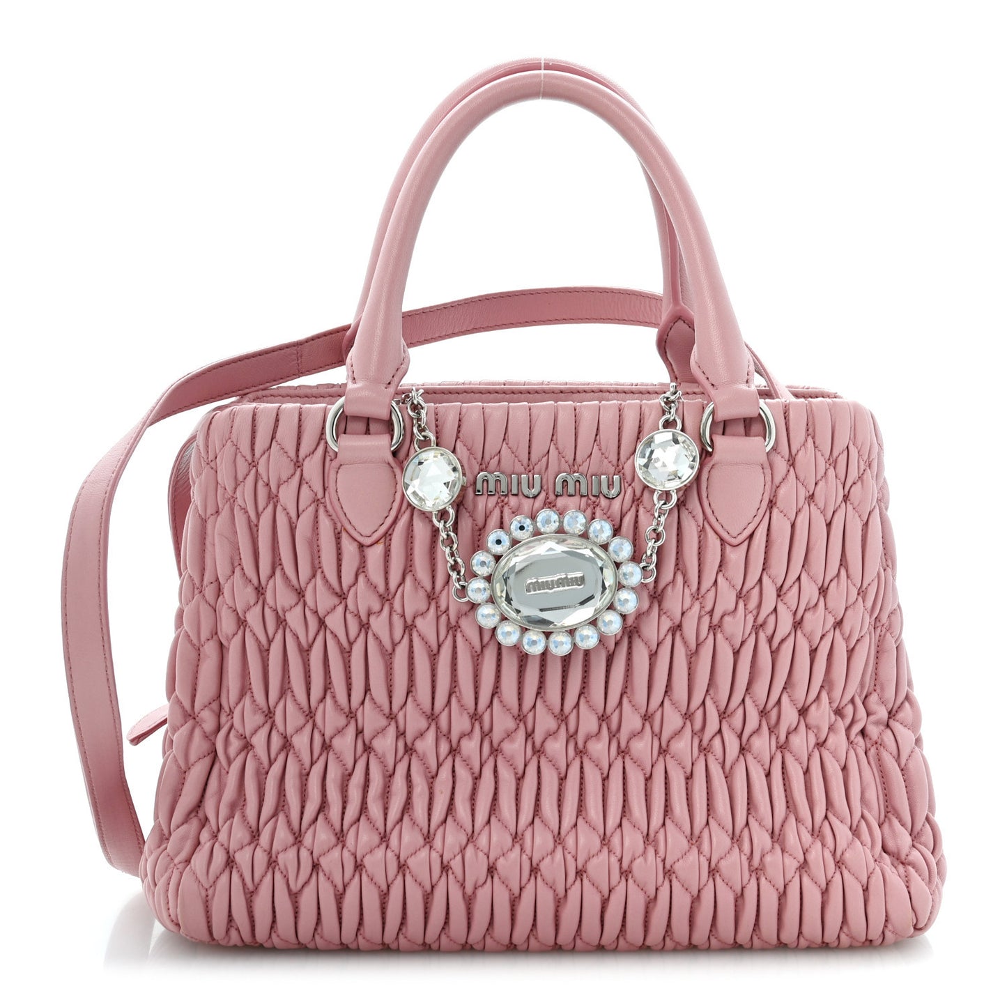 Nappa Matelasse Swarovski Crystal Tote Rosa