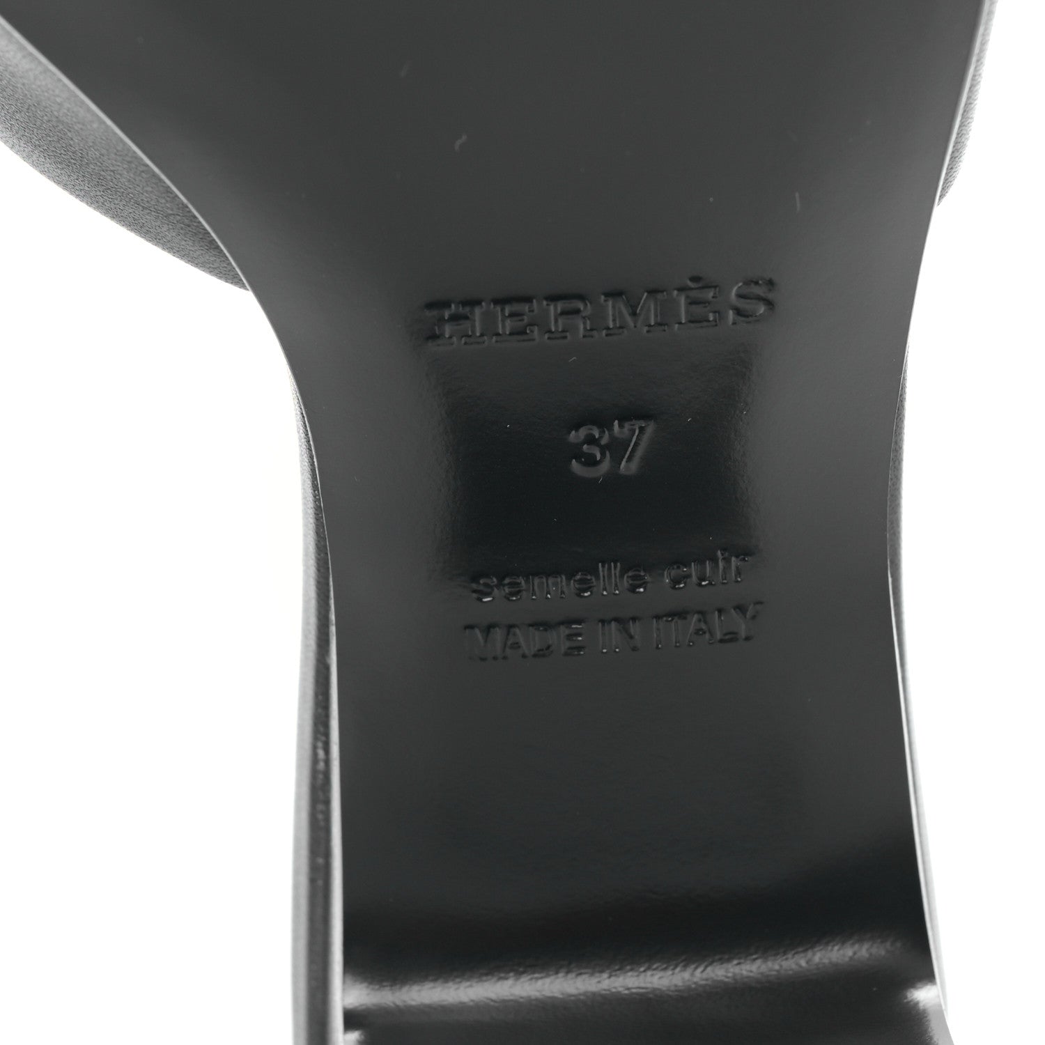 Hermes Calfskin Dreamy Sandals 37 Black 6 of 9