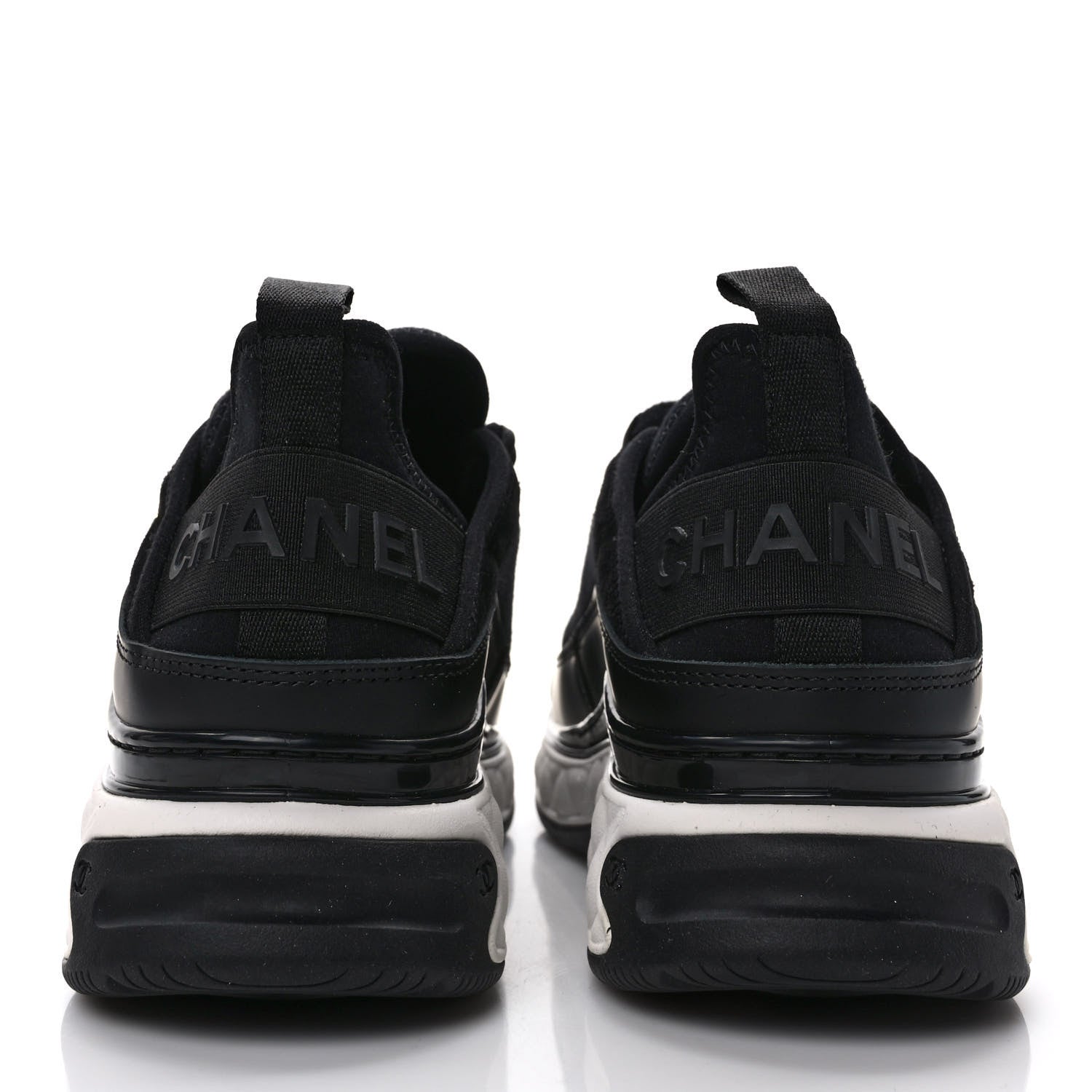 Chanel Velvet Calfskin Mixed Fibers CC Sneakers 36 Black 5 of 9