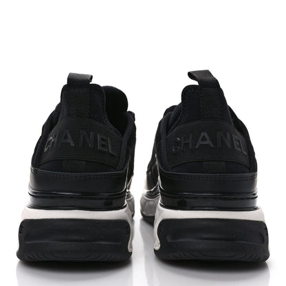 Chanel Velvet Calfskin Mixed Fibers CC Sneakers 36 Black 5 of 9