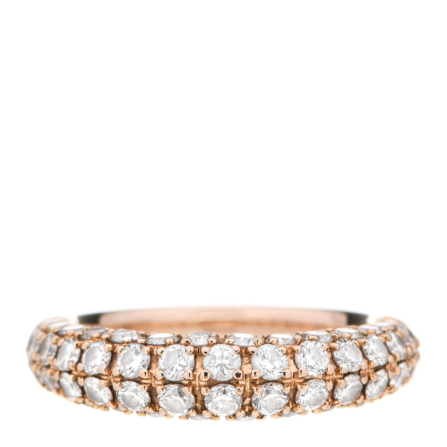 Roberto Coin 18K Rose Gold Diamond Dome Ring 53 6.5 1 of 4